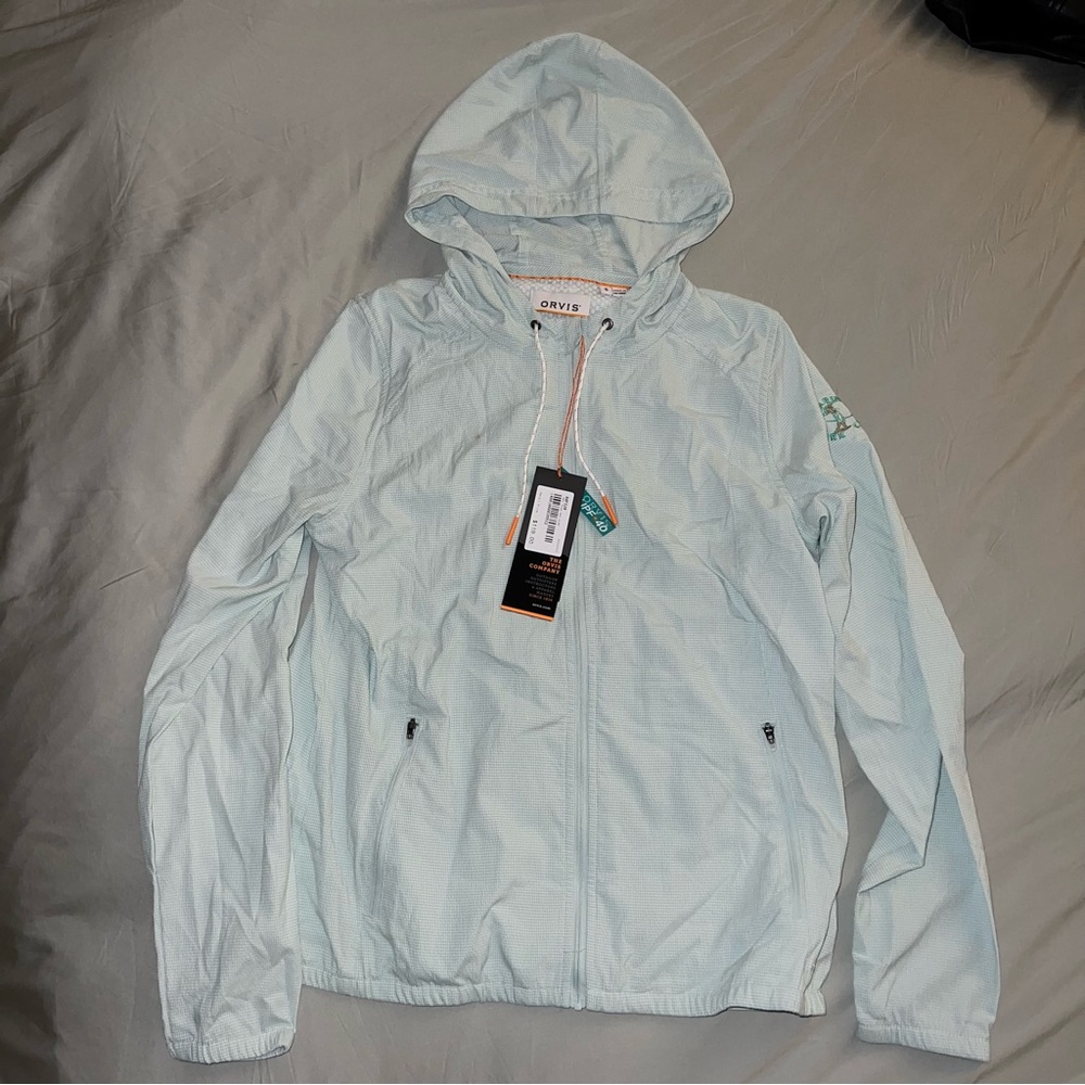 Orvis Light Aqua Hooded Jacket